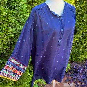 JOHNNY WAS TUNIC TOP SIZE XL
